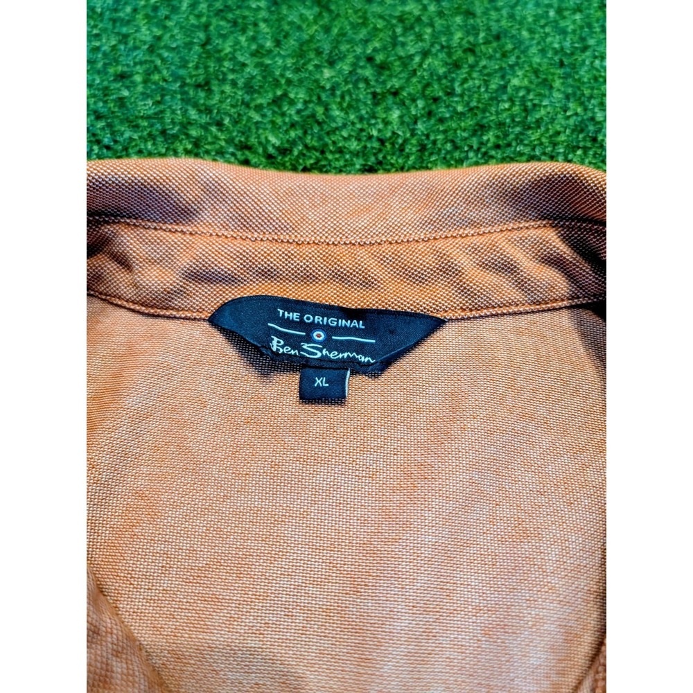 Ben Sherman The Original Men's Polo Shirt XL Orange Solid Piqué Pocket Logo - Picture 3 of 5